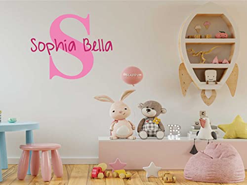 Vinilo Decorativo Personalizado Nombre y Inicial para Pared