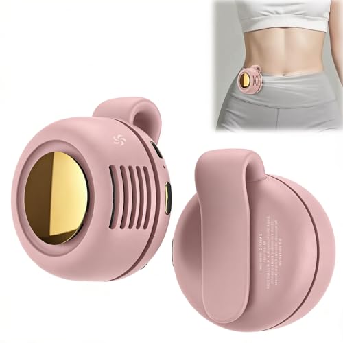 BRTNUP Mini ventilador silencioso sin aspas portátil con clip de cinturón, ventilador de manos libres recargable con 3 velocidades para viaje, oficina, camisa, regalo de verano para los amantes del