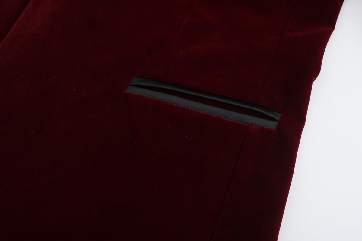 Men's Velvet Blazers Shawl Lapel Tuxedo Slim Fit Suit Jacket Perfect for Wedding Proms Formal Events
