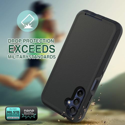 Image of Case for Galaxy A15, Heavy-Duty Tough Rugged Shockproof Drop Protective Cover Cases for Samsung Galaxy A15, Black
