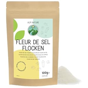 Alpi Nature Fleur de Sel Salz Flocken 100g, Meersalz Кristalle 0.5-2mm aus Südafrika für die Gourmetküche