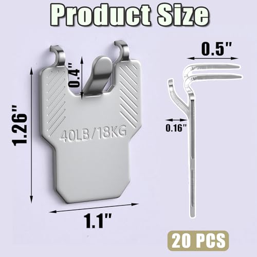 Image of 20 Pack Heavy Duty Claw Drywall Hangers Tool-Free Picture Hooks for Walls Holds Multi-Weight Reusable Canvas Hanger for Mirrors Art Posters Room Office Decor Claw Hangers for Drywall (Silver-20Pcs)