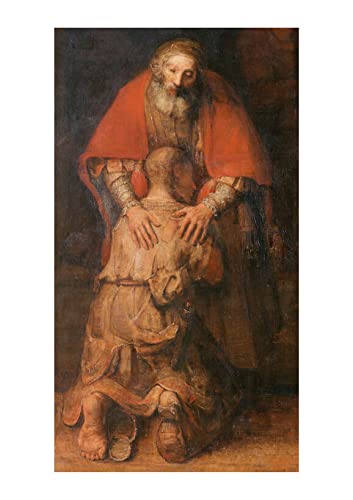 Rembrandt Le retour du fils prodigue affiche encadrée semi brillant