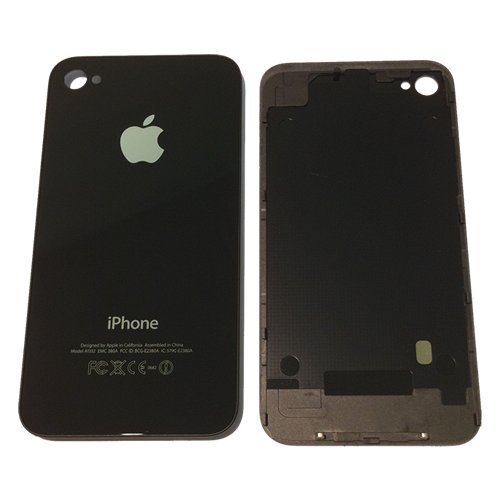 Apple iphone 4 cover posteriore in vetro - nero