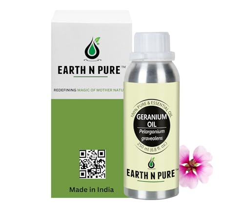Image of Earth N Pure Geranium Essential Oil Natural and Therapeutic Grade for Skin - 250 ml