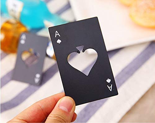 Bottle Opener – Credit Card-Size Stainless Steel Beer Opener – Sleek Black Pocker Cap Opener Portable– Compact & Durable Bar Tool for Wallet or Pocket