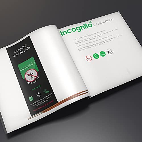 INCOGNITO AntiMosquito Citronella incense Sticks sticks Lasting Up To 2 hours Insect and Mosquito Repellent Suitable For Indoors Outdoors Citronella Natural Refreshing Incense Burners, Black, 10 count