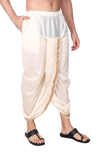 Image of Rameshwaram Fabrics Mens Ready to Wear Silk Dhoti with Angwastra Set - Pocket Dhothi