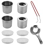 Bioethanol Burner Pots,Ethanol Burner Set,Replacement Combustion Chamber Bioethanol with 4 Ceramic Wool for Bioethanol,Universal for Combustion Chamber for Table Fireplace