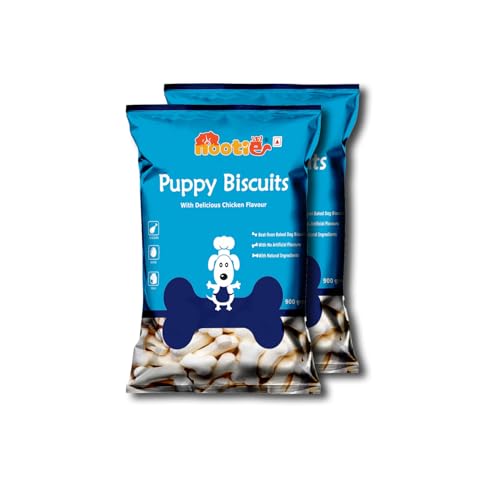 Image of Nootie Milk Biscuits for Puppies - 900g x 2 | Real Milk & Cheese Flavour | Natural & Digestible Calcium Dog Biscuit for Puppy for Training, Dental Care & Growth | Healthy Treats for All Puppy Breeds