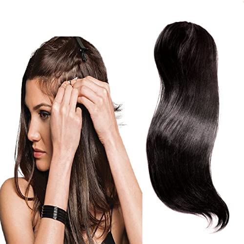 INAAYA Side Patch Hair Extension Hair Volumizer 2 Clip Side Hair Extensions For Women Natural Brown-image-19