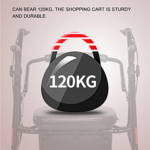 Andador Rollator portátil para idosos, andador de rolamento para idosos com mobilidade com assento,