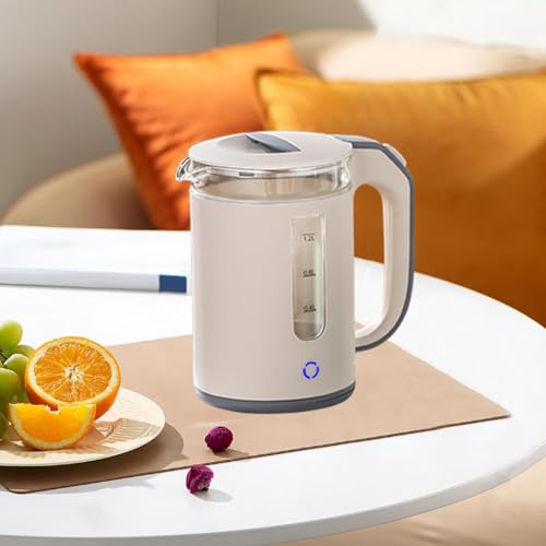 Tetera eléctrica de vidrio borosilicato 1.2L color albaricoque miniatura 4