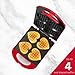 Holstein Housewares 4-Section Heart Shaped Waffle Maker, Non-Stick Waffle Iron, Mini Waffle Maker for Kids, Non-Toxic Coating, Easy to Clean, Makes 4 Heart-Shaped Waffles in Minutes, Red