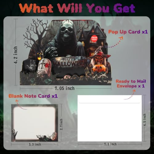 Tcamp Halloween Cards for Kids, Pop Up Happy Halloween Cards with Envelope - image 7