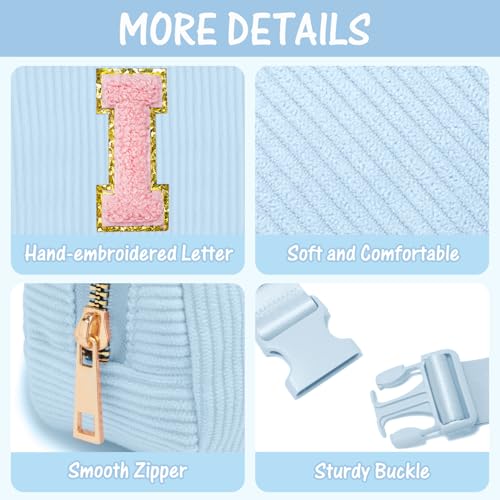 Image of Gitus Birthday Gifts for 10 11 12 13 14 15 16 Year Old Girls Personalized Gifts for Women Initial Fanny Pack Crossbody Bag Belt Bag Cute Preppy Stuff for Teen Girls Teenage Girl Gifts (Icing Blue-I)