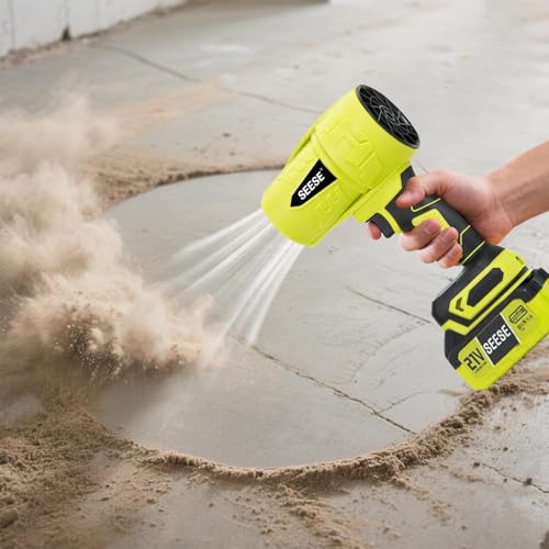 Image of Turbo Jet Leaf Blower: Cordless Leaf Blower for Yard Leaves, Driveway Sand & Car Drying - 450 CFM High Speed with Ergonomic Handle for Easy Operation