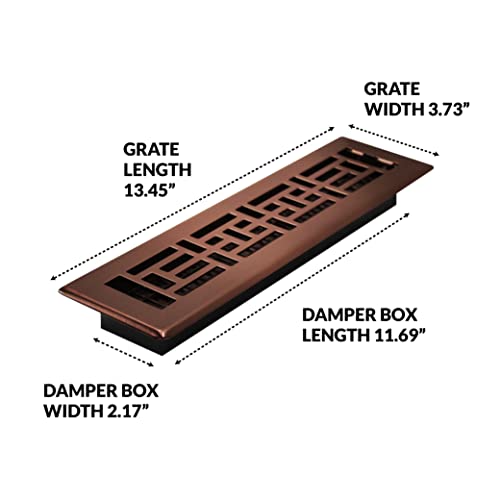 Decor Grates Ajh212-Rb Oriental Floor Register, 2X12 Inches, Rubbed Bronze Finish #TOP3