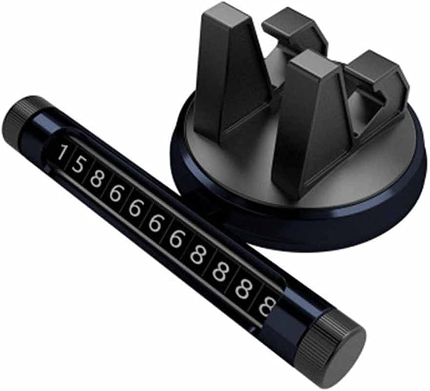 Hidden Car Luminous Temporary Parking Sign Night Vision Mobile Phone 360° Rotation Bracket Number Plate Holder Stand