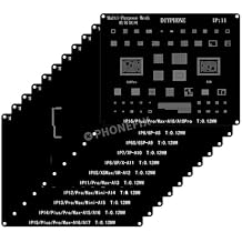 BGA Reballing Stencils Kit,11 Pcs Planting Tin Steel Mesh,Solder Tin Planting Template,Square Hole Direct Heating Planting Tin Net for iPhone 6-16 Pro Max CPU IC Chip Repair,Black
