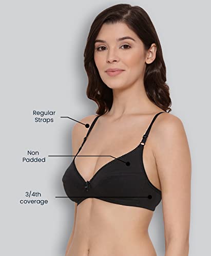Image of Lyra Women's Non-Padded BRA-501 Plunge Bra 501 2PC Red Love & Black 40B