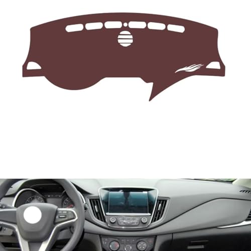 Leather Dash Board Cover mat Compatible with Chevy Monza 2019-2022 ，Anti-Glare and dust Protector(Brown)