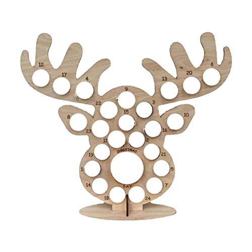 Verliked Calendrier de l'Avent en bois innovant, pratique et facile à installer, motif élan Cover