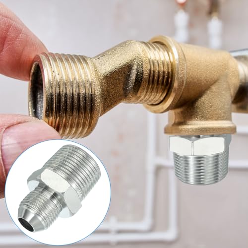 Image of PATIKIL Pipe Adapter Connector 3 /4 inch Male 74 Flare JIC x 3 /4 inch Male R Pipe Fitting Oil Feed Restrictor Fitting Hydraulic Connector for Oil Steam Water Pipelines System