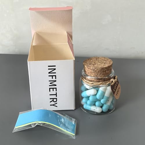 Image of INFMETRY Capsule Letters Message in a Bottle Glass Favor Bottle (Light Blue, 25 Pieces)