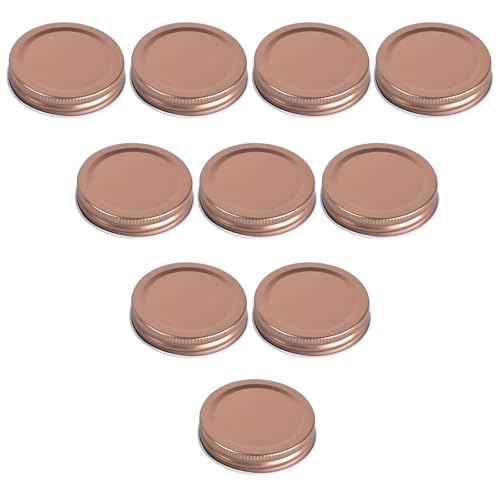 DEPAADER 10Pcs Mason Jar Sealer Lids Rose Gold, Compatible with Electic Vacuum Seales, 100% Fit 70mm Wide Rugular Mouth Mason Jars