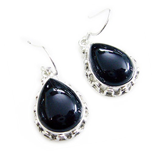Boucles d'oreilles onyx noir et argent 925, du bureau aux soirées chics