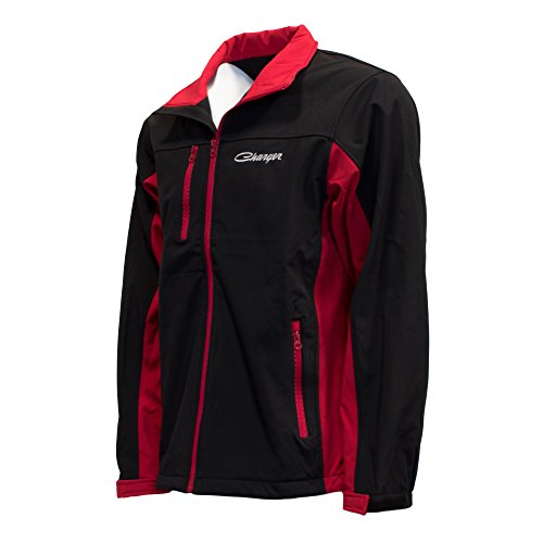 David Carey Dodge Charger Softshell Work Jacket – Red & Black – Lightweight Zip Up Outerwear with Embroidered Applique Logo2