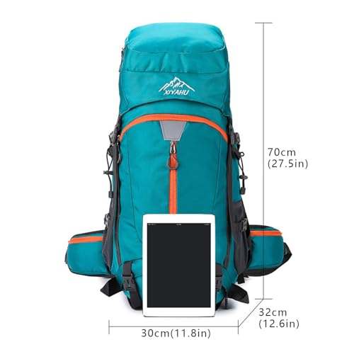 CINGHI LUSSO Hiking Backpack 60L Nylon Rucksack for Men Women Waterproof Travel Backpacks Outdoor Camping Bag with Rain Cover (Black) - Image 7