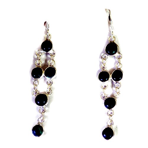 Boucles d'oreilles malachite naturelle en argent pour look bohème