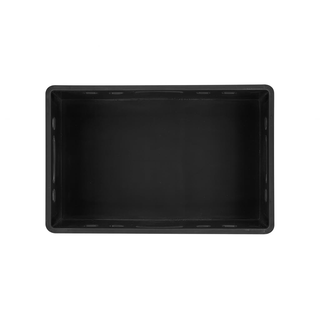 gardivo E2 - Scatole per macellaio, 5 pezzi, 60 x 40 x 20, colore nero, impilabili, resistenti alla vita, in plastica Eurobox