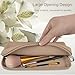 Jaasuee Zipper Makeup Brush Bag for Travel, Cosmetic Case for Women,Large Silicone Holder, Brush Pouch Case for Tools - Khaki