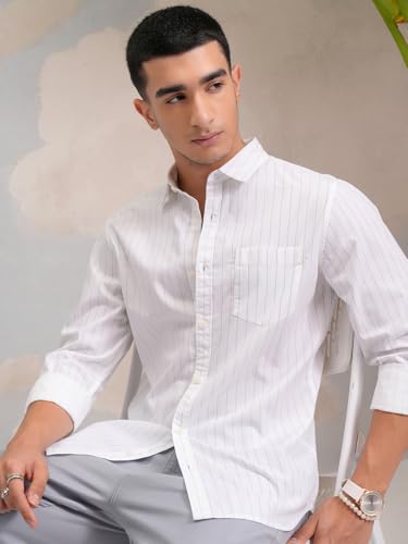 Highlander Men’s Slim Fit Striped Shirt | Full Sleeves | Everyday Wear Stylish Shirt for Men - Image 5