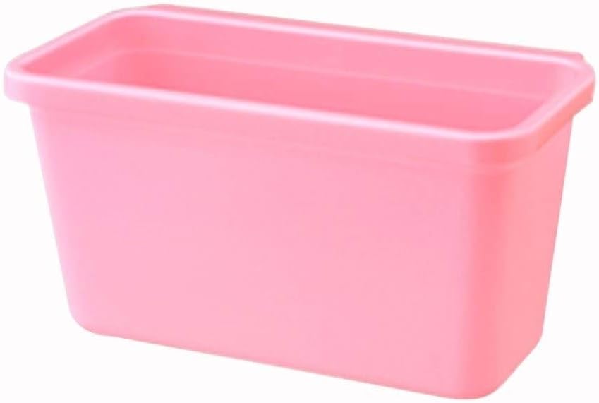 Trash Can,Portable Trash Bin Kitchen,Creative Desktop Cabinets Can Hang Household Garbage Storage Box,Pink