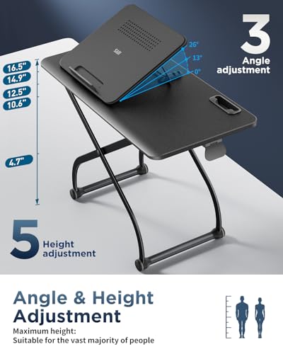 Image of SAIJI Small Laptop Standing Converter, 23 inch Height Adjustable Desk Riser for Tabletop, Sit-Stand Workstation, Table Extender for Desk