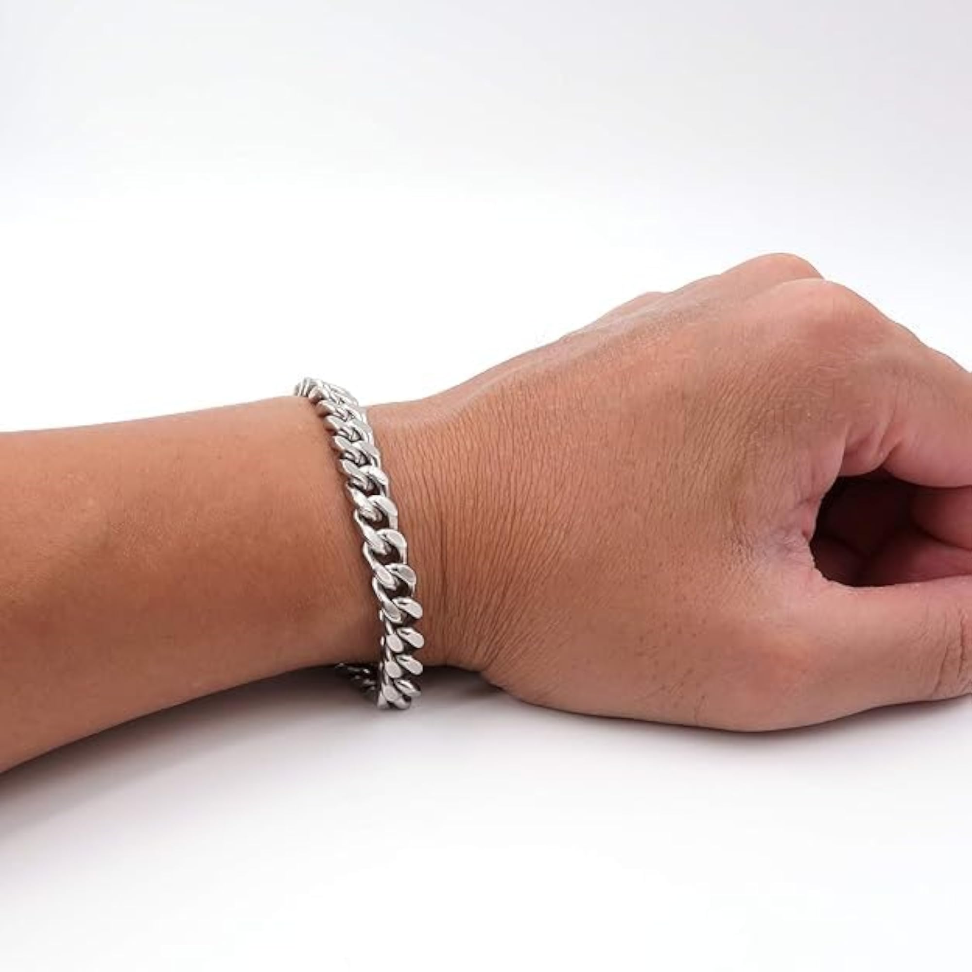 Men's Stainless Steel Cuban Link Chain Necklace Bracelet Set