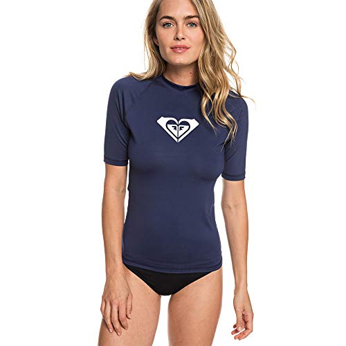 Roxy Women's Whole Hearted Short Sleeve Rashguard, White/Black Heart, S - Thumbnail 5