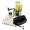 Kit Carnaval Divertido Pochete Porta Dólar Serpentina Buzina Espuminha Colorida e Confetes para a Folia
