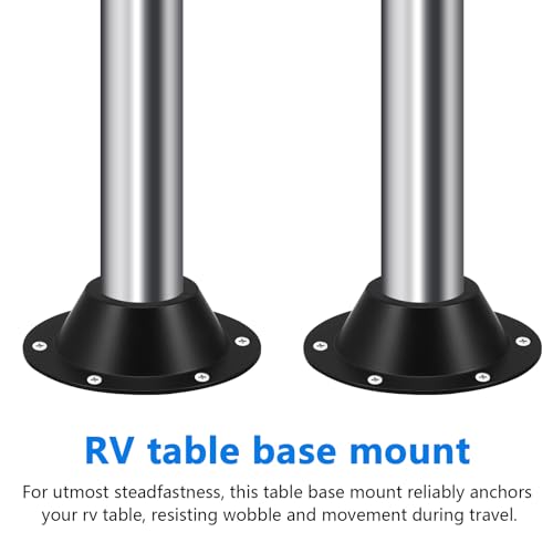 Gatuida RV Table Leg Base Mount Black Metal Camper Recreational Vehicle Boat Fixed Part Detachable Stand Holder Support Floor Bracket Secure Fit Space Saver Top Pick 17.00 cm Width Pro Gear Tool Kit - Image 4