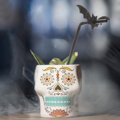 Pitillos desechables negros para fiesta temática murciélago miniatura 7