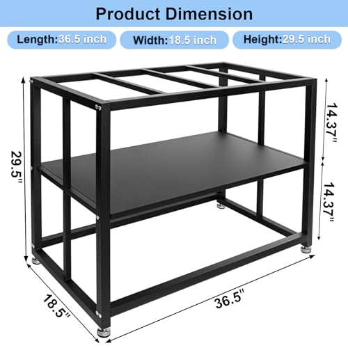 Fish Tank Stand Heavy Duty Metal Aquarium Stand 40 Gallon Tank Stand 660LBS 36.5" L x 18.5“W x29.5”H, Double Layer for Home and Office More Storage Space, Black - Image 3
