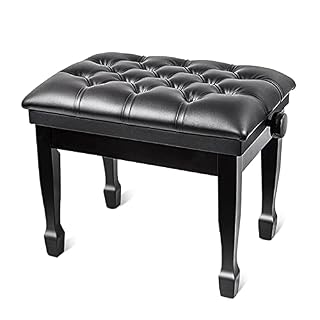 TEmkin Tabouret de Piano Banc de Piano de Luxe réglable Tabouret de Clavier Simple avec Coussin en Cuir épais Tabouret de Piano Confortable en Bois Assemblage Facile - Les Beatles, Paul McCartney, John Lennon, RIngo Starr, George Harrison