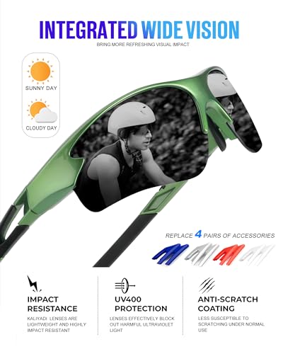 Image of KALIYADI Sports Sunglasses for Men, Polarized Sun Glasses for Men Women Youth Baseball Softball with UV Protection