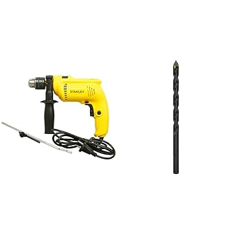 STANLEY SDH600 600W 13mm Hammer Drill With DEWALT DW530800C 8x120mm Masonry Bit