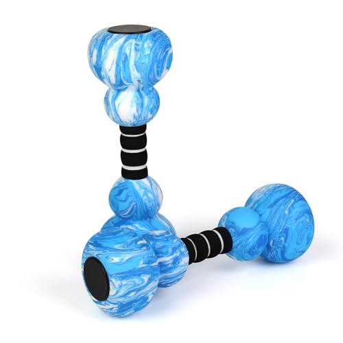 Water Dumbbells, 2PCS Aquatic Exercise Dumbbells, EVA Foam Water Weights for Adults Women Water Workouts Tools for Youth (Blue+White)