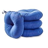 Greendale Home Fashions Blue Outdoor 15-inch Bistro Seat Cushion, Set of 4